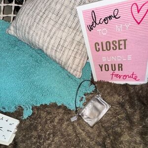 Coach Metallic Silver Wristlet